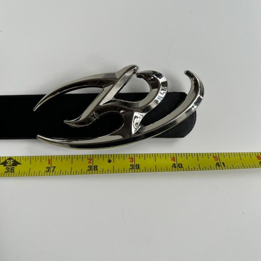 y2k 2000s chrome star futuristic emblem black and silver grunge emo belt - Picture 8 of 8
